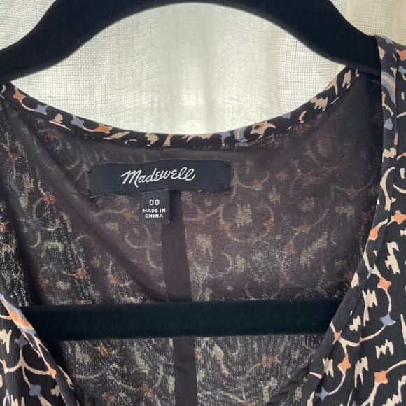 MADEWELL Dress Silk Fiesta paisley women's size 00 XXS Style G1282 Long sleeve - Picture 3 of 6
